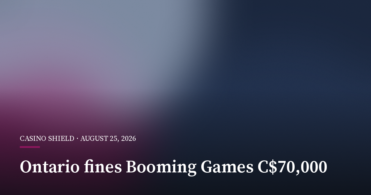 Ontario Fines Booming Games C$70,000 Over Auto-Play