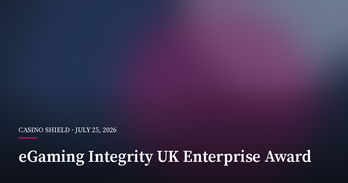 eGaming Integrity Wins UK Enterprise Award for Online Gambling Assurance