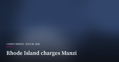 Manzi Faces Rhode Island Slot-Machine Charges and Indiana Bond Trouble