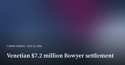 The Venetian Agrees to $7.2 Million Nevada Settlement Over Bowyer AML Lapses