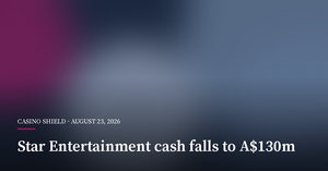 Star Entertainment Cash Falls to A$130 Million as Revenue Drops 10%