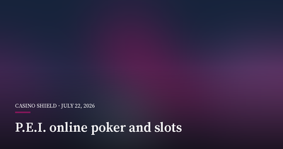 P.E.I. Opens Online Poker and Slot Machines